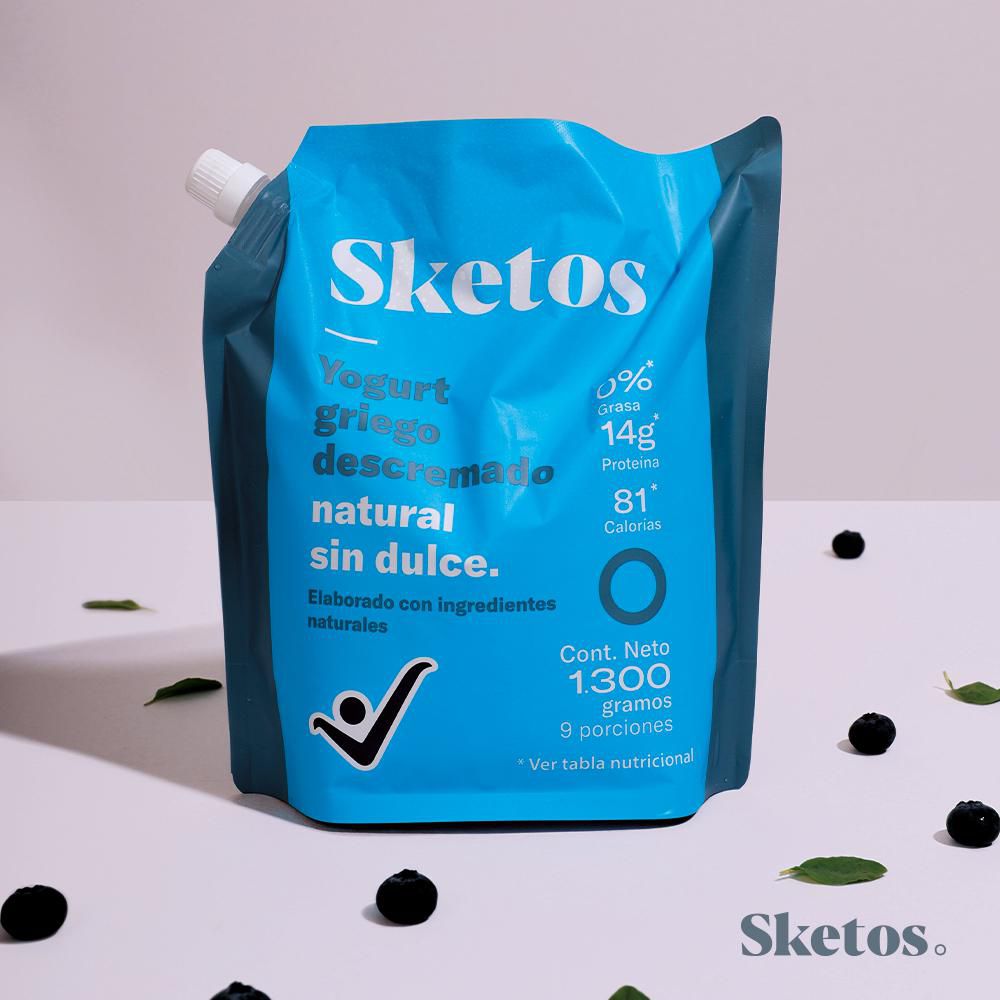 Yogurt griego SKETOS descremado natural sin dulce (1238  ml) img #2