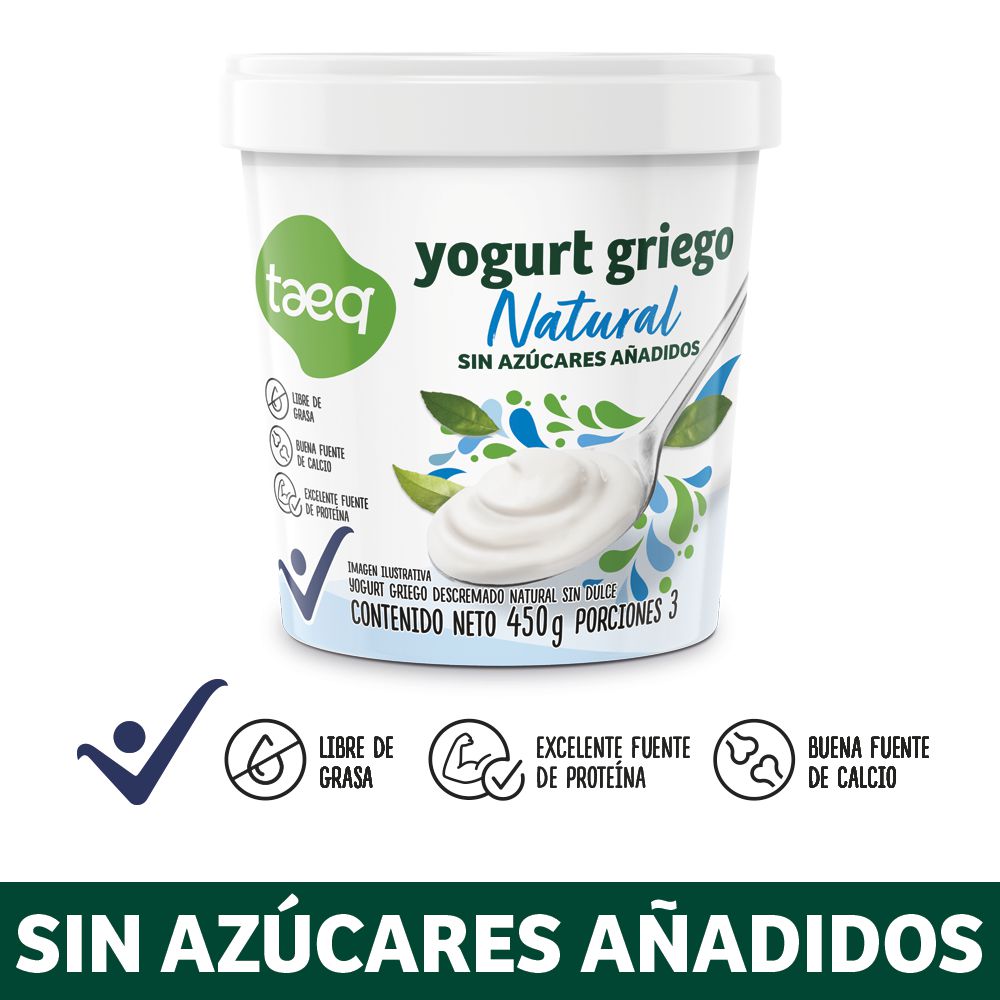 Yogurt griego TAEQ natural sin azúcares añadidos (433  ml) img #1