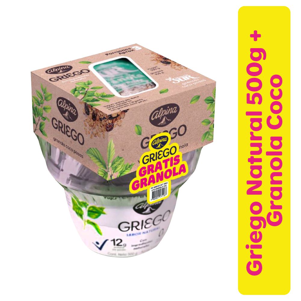 Yogurt griego ALPINA vainilla + granola (500  gr) img #1