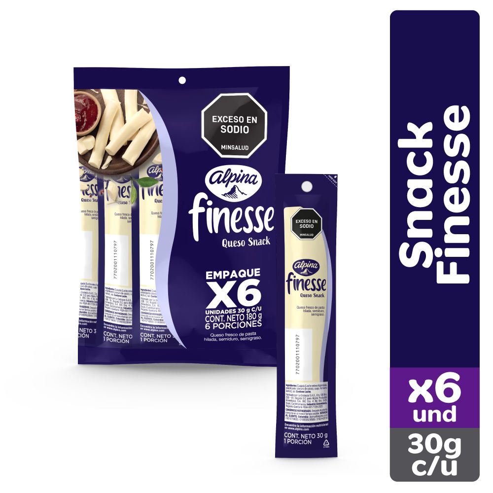 Queso Snack FINESSE x6und 30gr   (180  gr) img #1