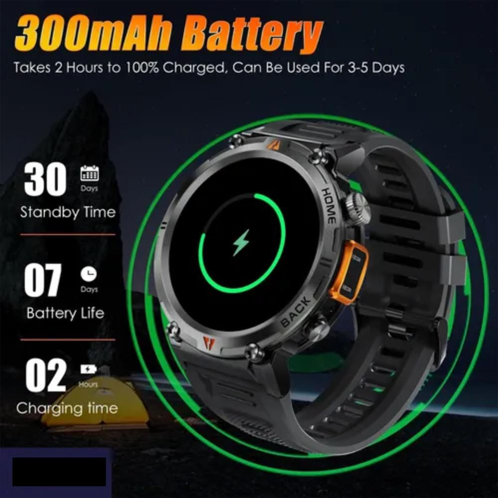 Reloj Inteligente Ip67 Impermeable Con Linterna Compatible Con Sistemas Android/Ios Color Negro img #3