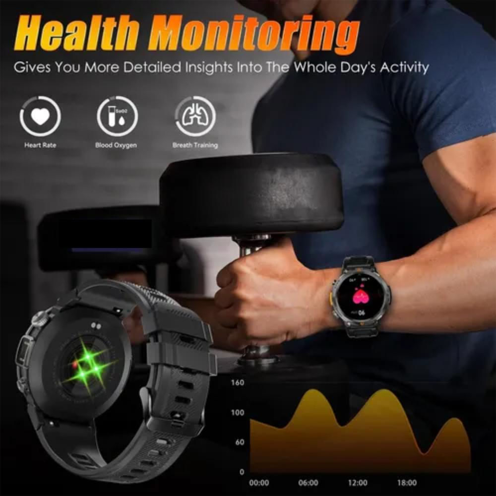 Reloj Inteligente Ip67 Impermeable Con Linterna Compatible Con Sistemas Android/Ios Color Negro img #4