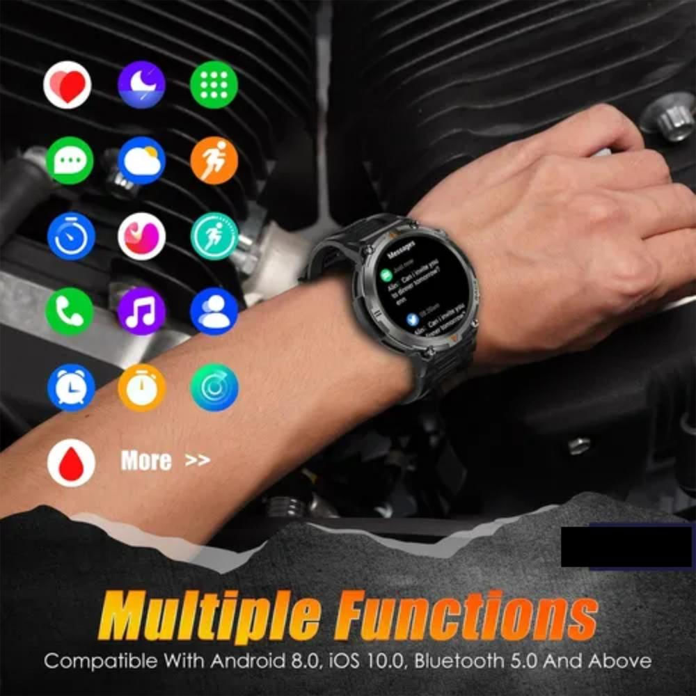 Reloj Inteligente Ip67 Impermeable Con Linterna Compatible Con Sistemas Android/Ios Color Negro img #5