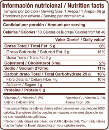 Arepas integrales SARY CONSCIENTE de queso con quinoa y chía x4und (380  gr) img #4
