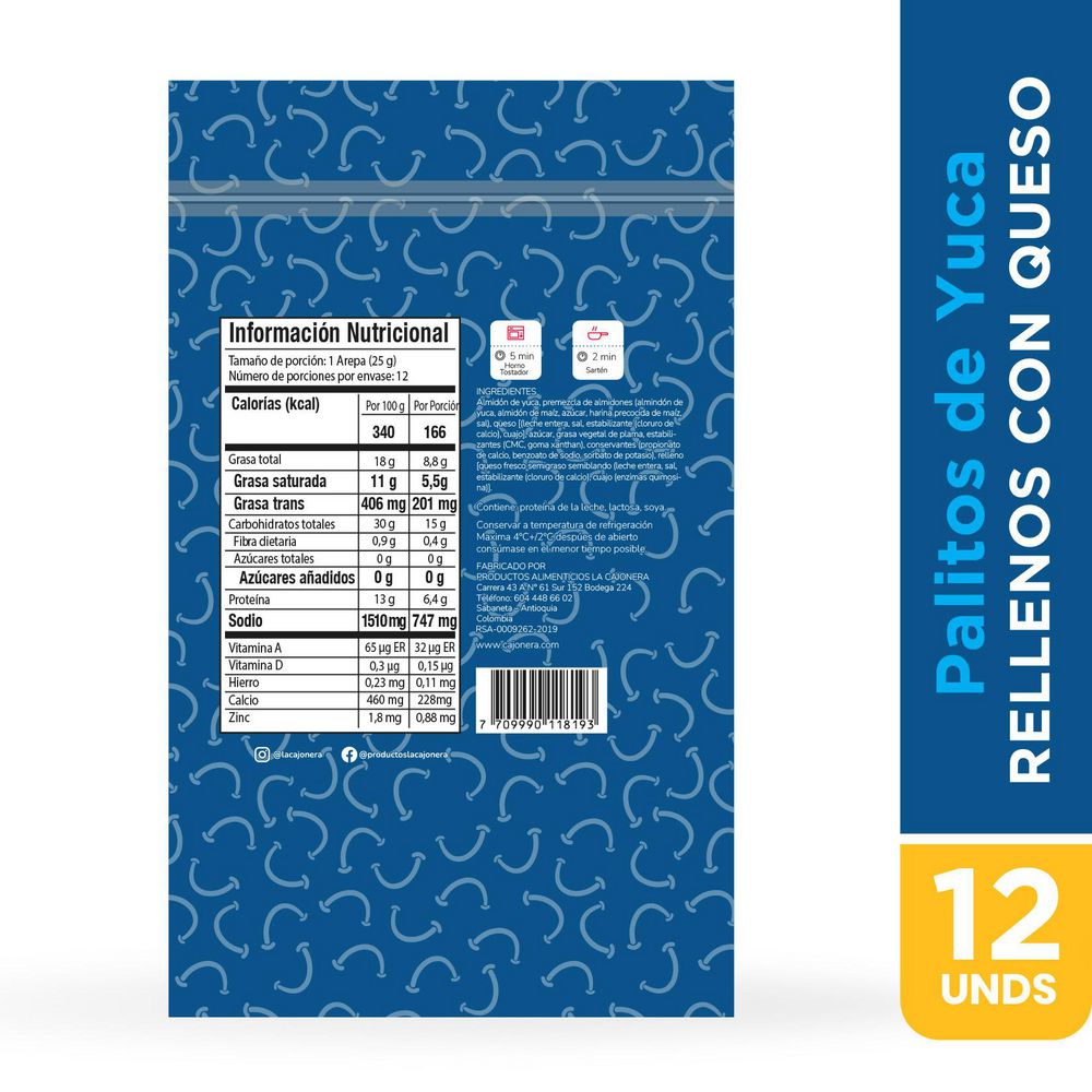 Arepas de yuca LA CAJONERA yuca con queso (300  gr) img #2