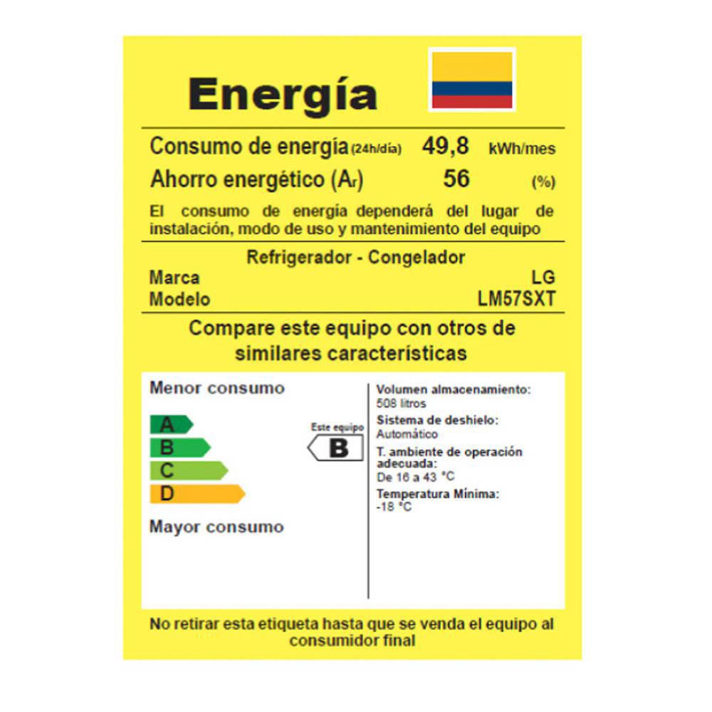 Nevecón LG Tipo Europeo 570 Lts Bruto  423 Ltr Neto  LM57SXTAM Negro img #6