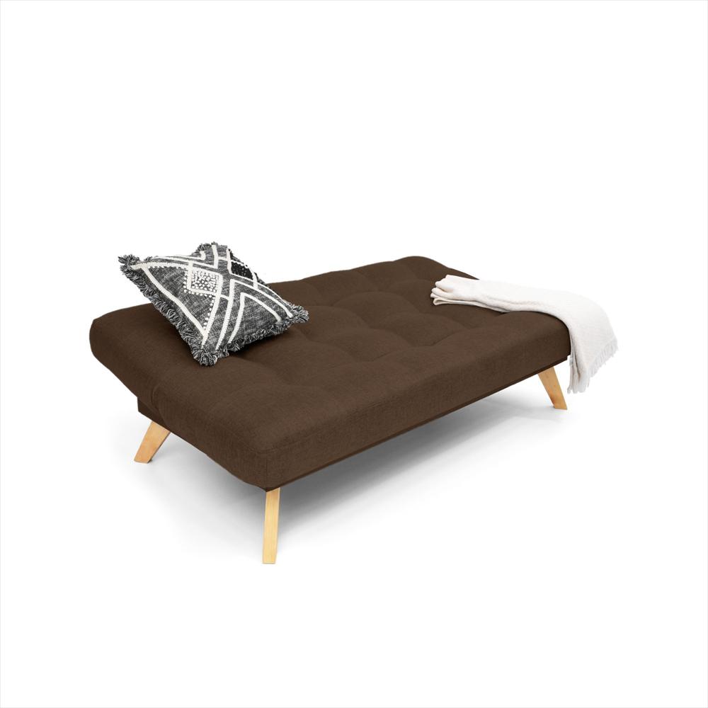 Sofa Cama Porto Reclinable 3 Posiciones 85X182x85 Tela Chocolate img #3