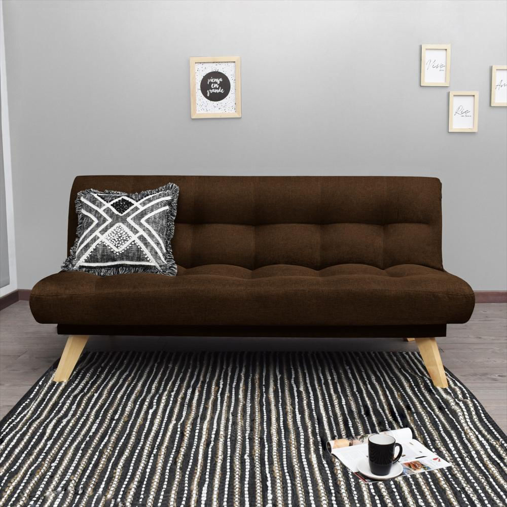 Sofa Cama Porto Reclinable 3 Posiciones 85X182x85 Tela Chocolate img #4