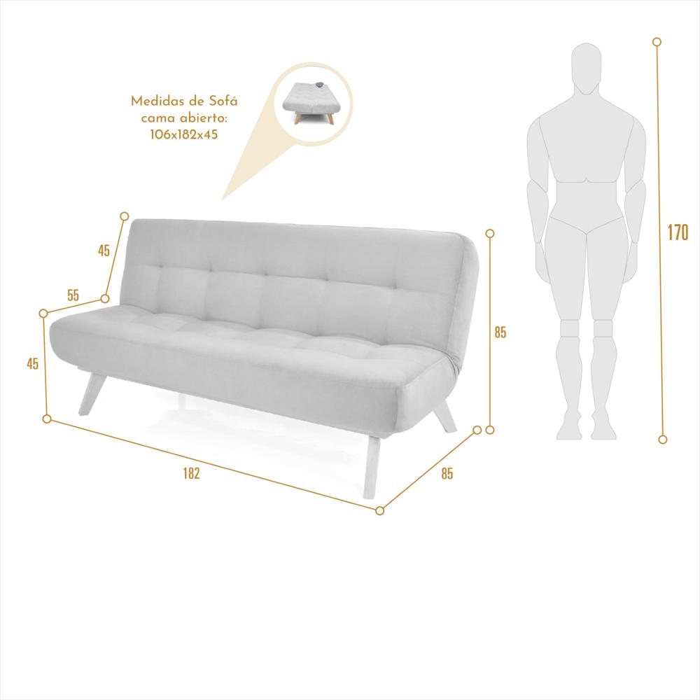 Sofa Cama Porto Reclinable 3 Posiciones 85X182x85 Tela Chocolate img #5