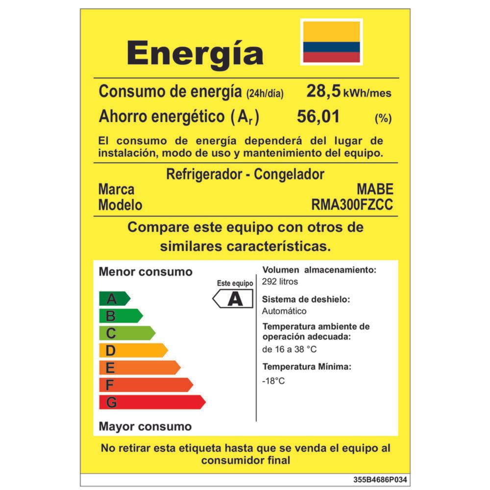 Nevera Mabe No Frost 292 Litros Rma300fzcc img #5