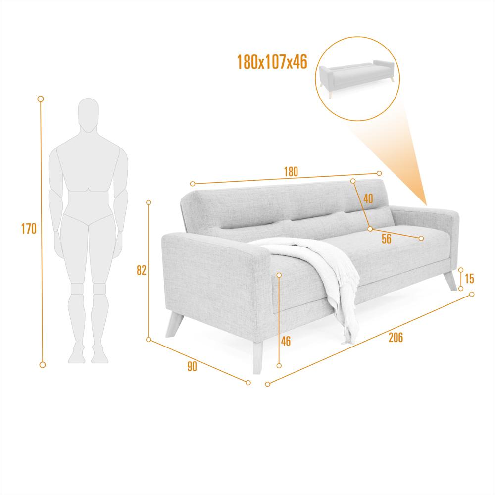 Sofa Cama Sion 206X90x82 Reclinable Tela Poliester Chocolate img #5