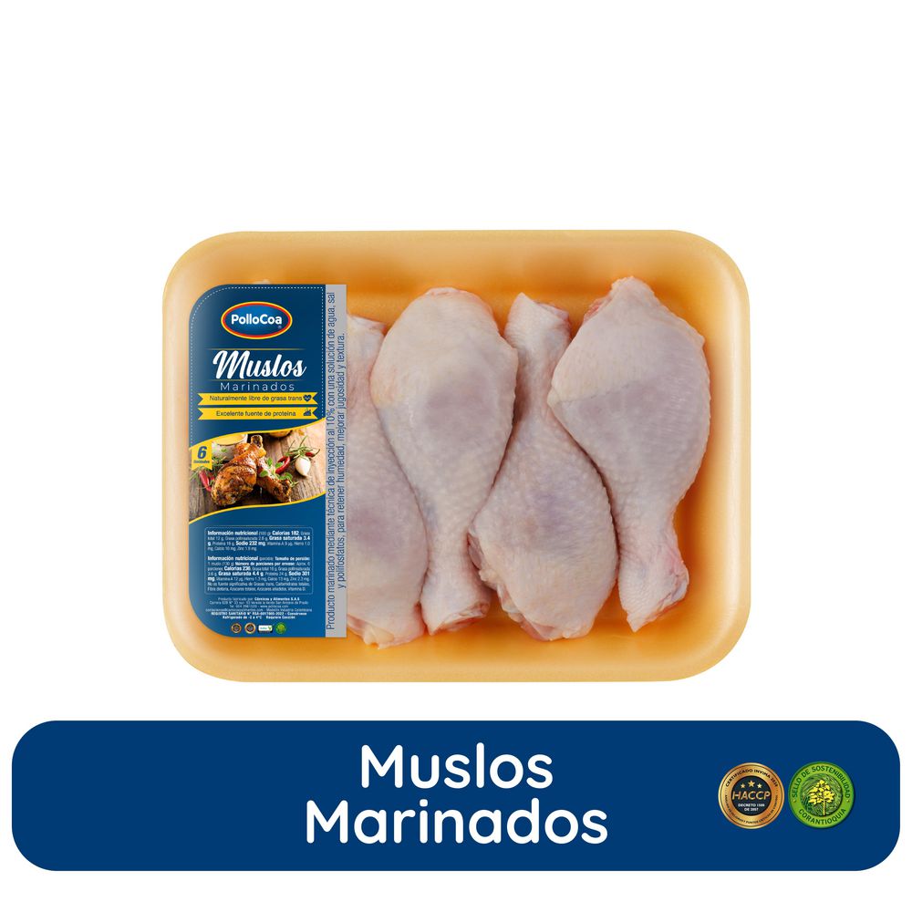 Muslos o piernas de pollo POLLOCOA marinada  x6und img #1