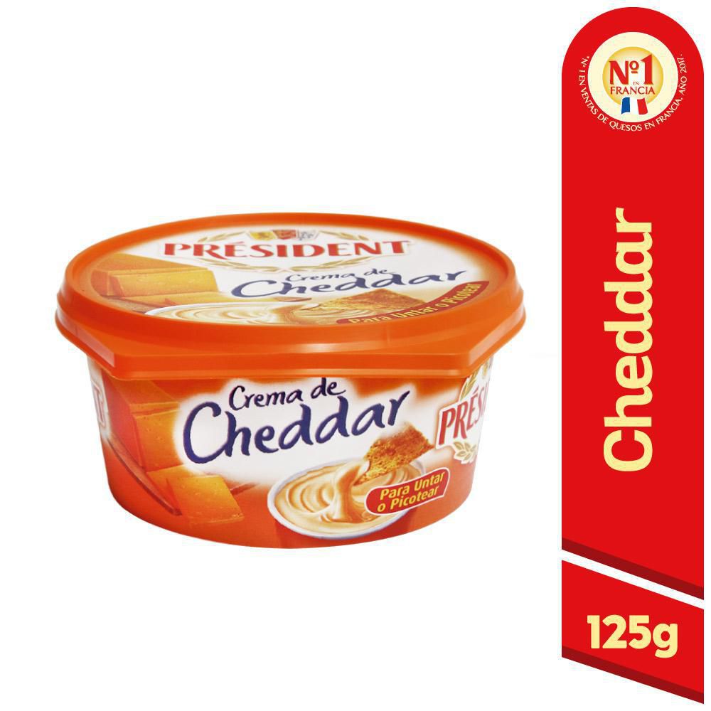 Crema de queso PRESIDENT cheddar (125  gr) img #1