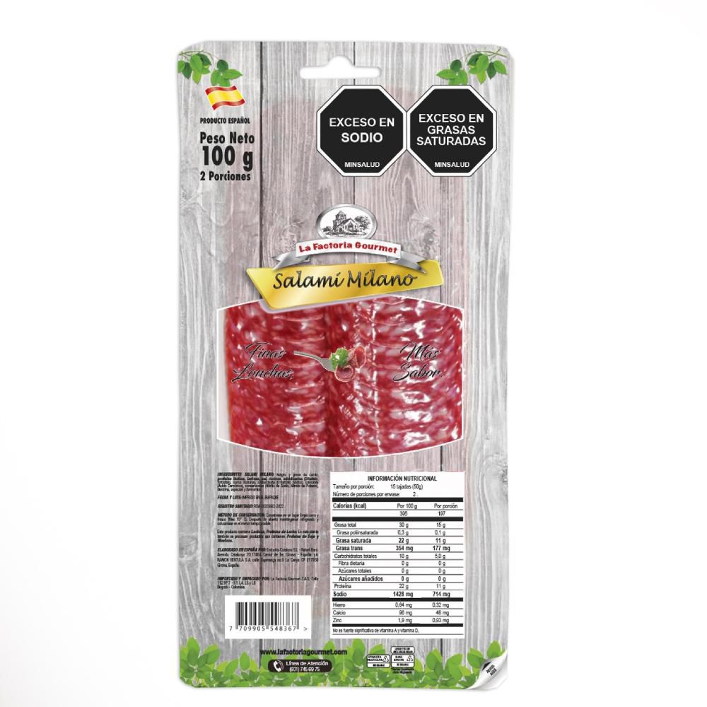 Salami LA FACTORIA GOURMET milano (100  gr) img #1