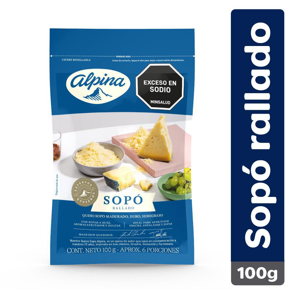 Queso ALPINA sopó rallado (100  gr) img #1