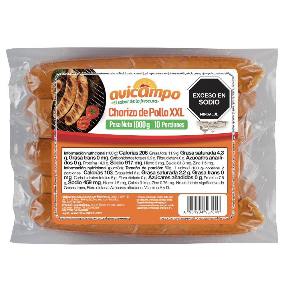 Chorizo INDUPOLLO de pollo (500  gr) img #1