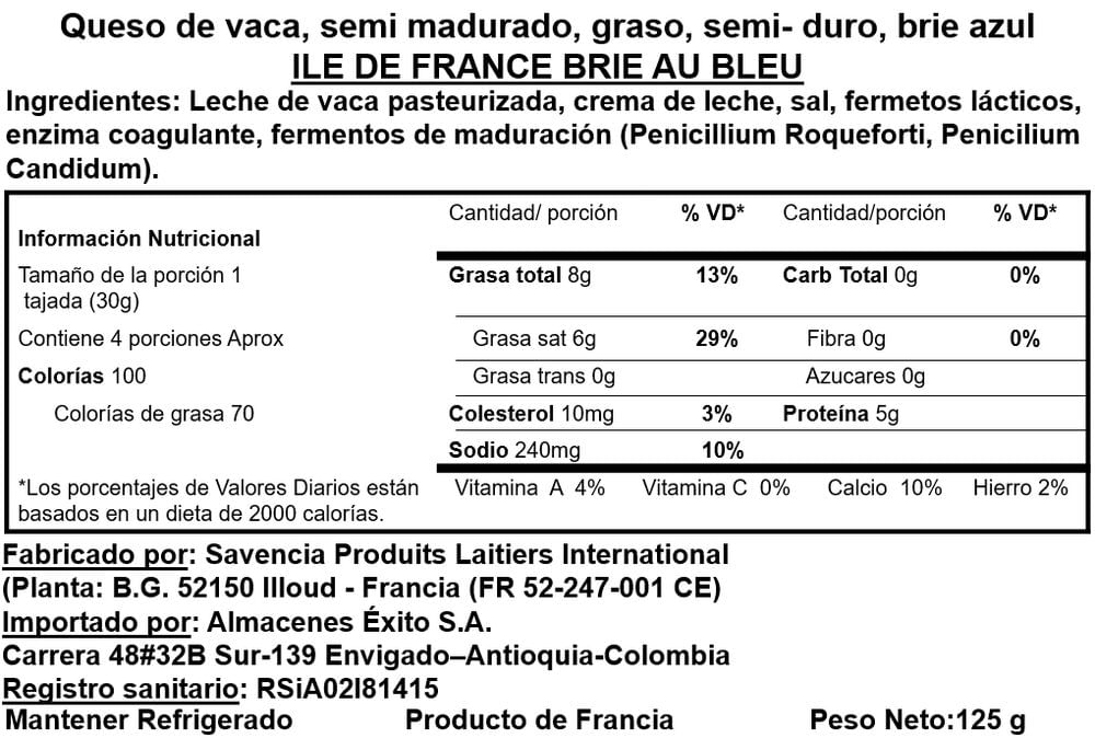 Queso BONGRAIN brie au blue (125  gr) img #2