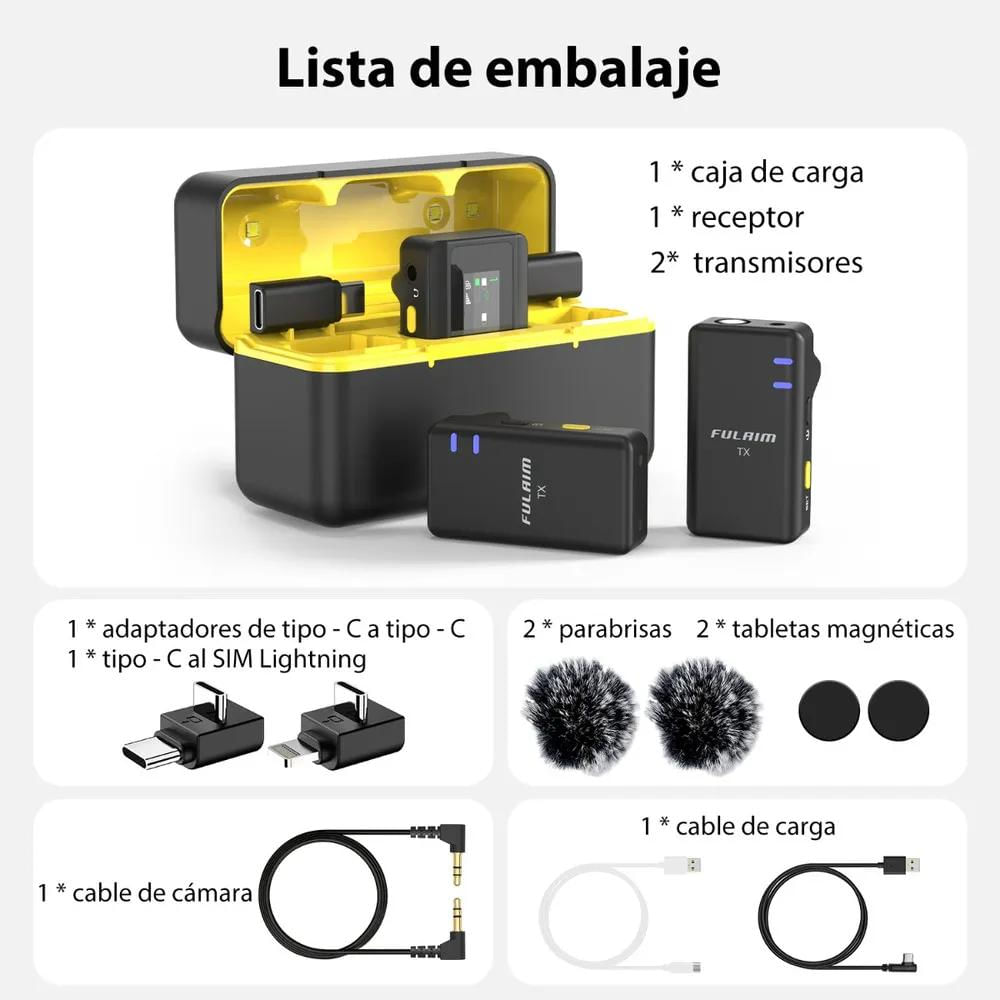Microfono Solapa Inalámbrico 3 En 1 Para Iphone Android Sx12 img #5