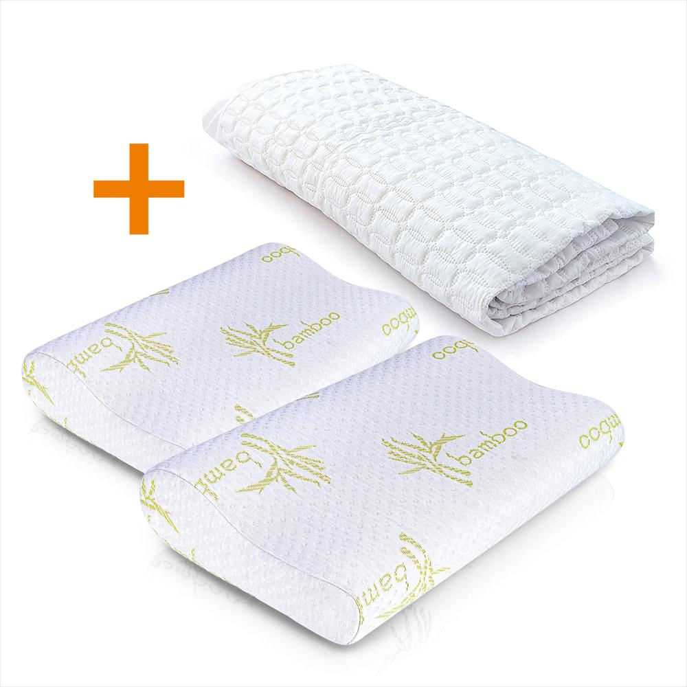 Combo: Protector Colchón Algodón Sencillo +2 Almohadas Bamboo img #4