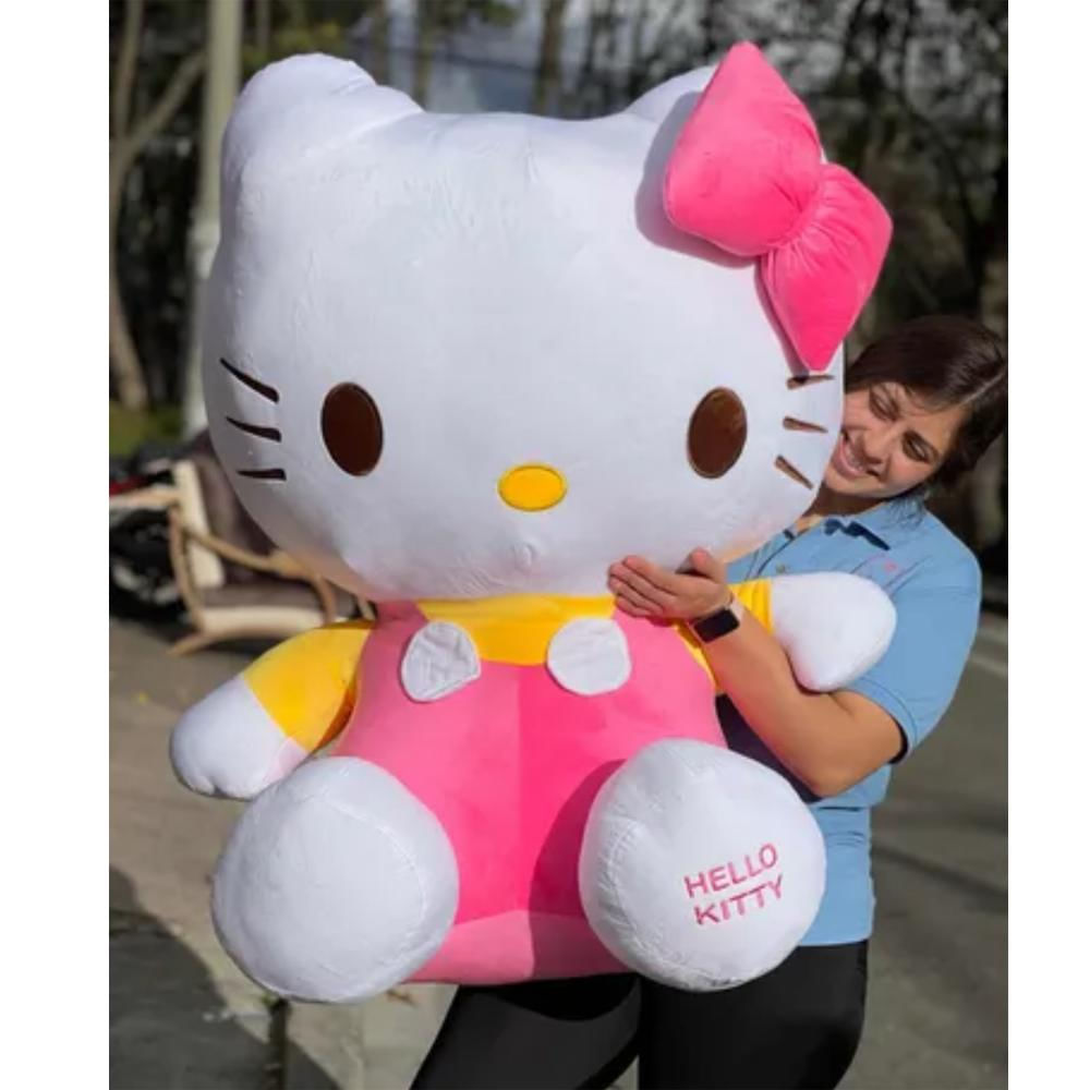 Peluche Hello Kitty Gigante 110Cms Perfumada Con Moño Y 3 Globos Juguete Niñas img #3