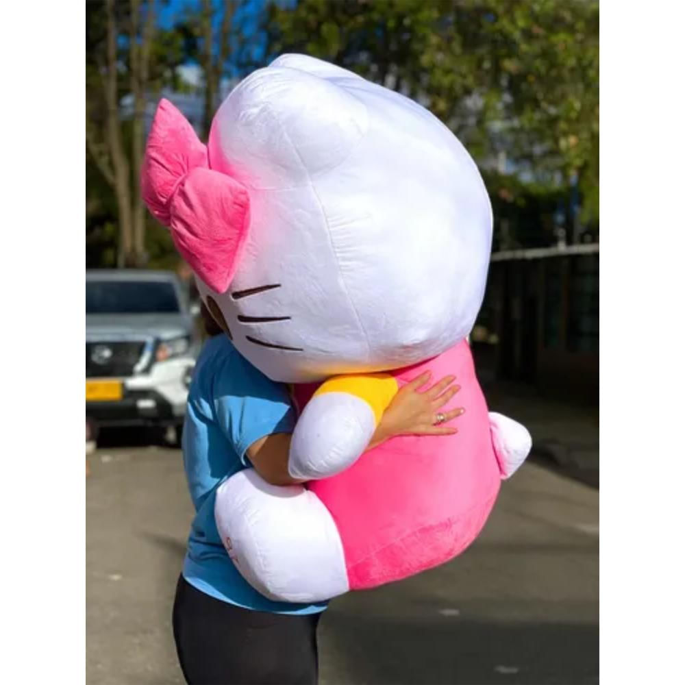 Peluche Hello Kitty Gigante 110Cms Perfumada Con Moño Y 3 Globos Juguete Niñas img #4