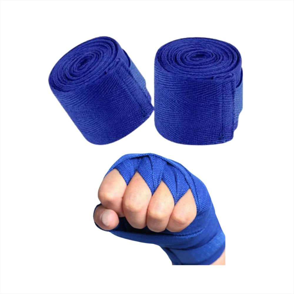 Vendas Boxeo X 2 Protectoras Artes Marciales Envoltura Mano Azul img #1
