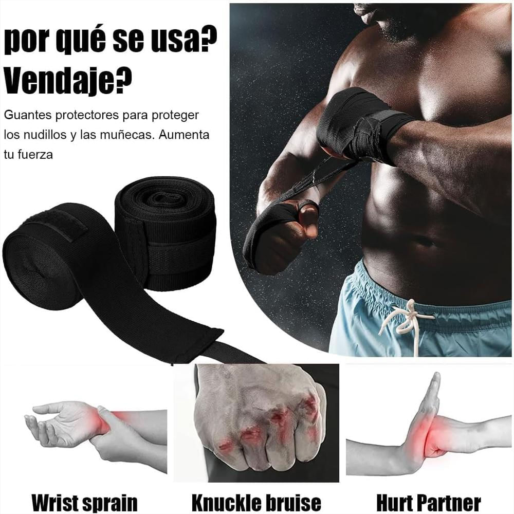 Vendas Boxeo X 2 Protectoras Artes Marciales Envoltura Mano Azul img #5