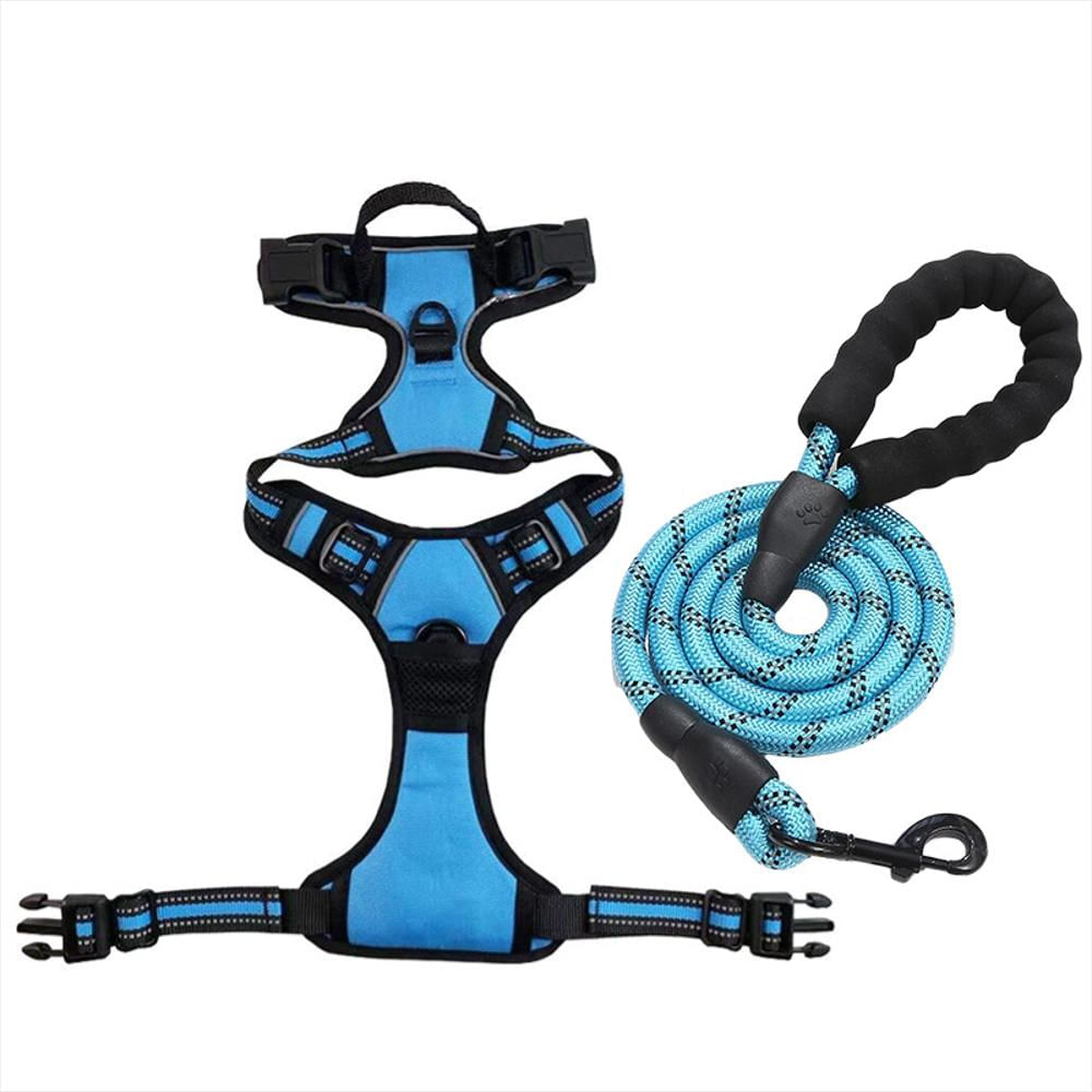 Arnés Pechera Ajustable Con Correa Para Perro Y Gato Talla L Azul img #3