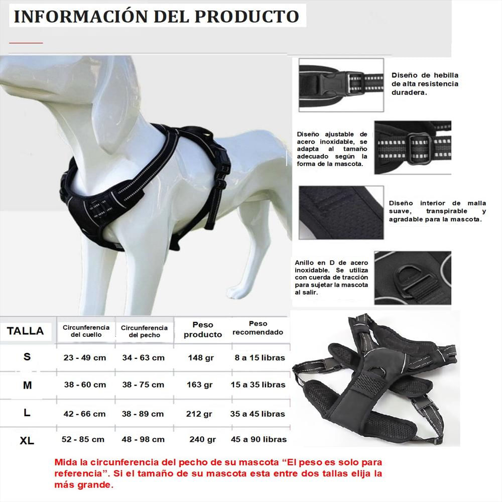 Arnés Pechera Ajustable Con Correa Para Perro Y Gato Talla L Azul img #4