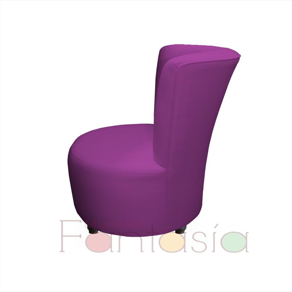 Puff Redondo Con Espaldar Morado img #2