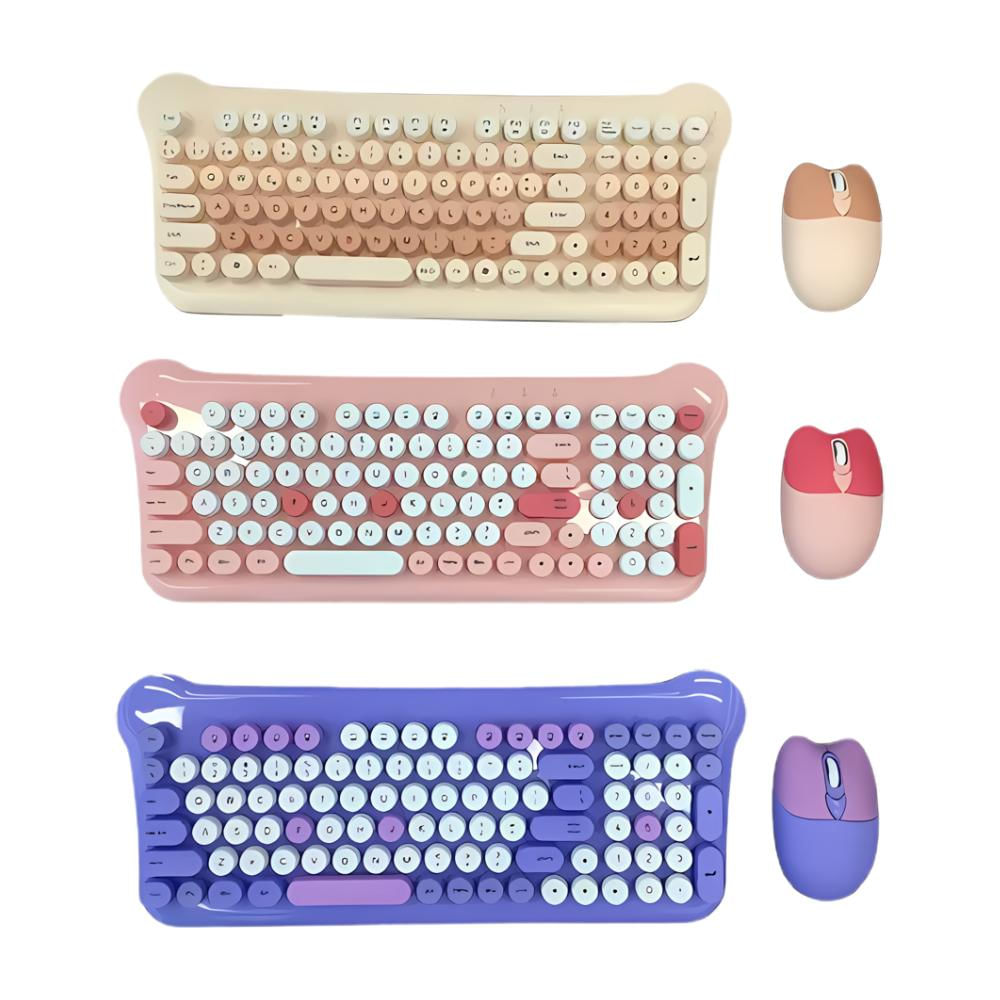Combo Teclado Diseño Gato + Mouse Inalámbrico As 212 img #1