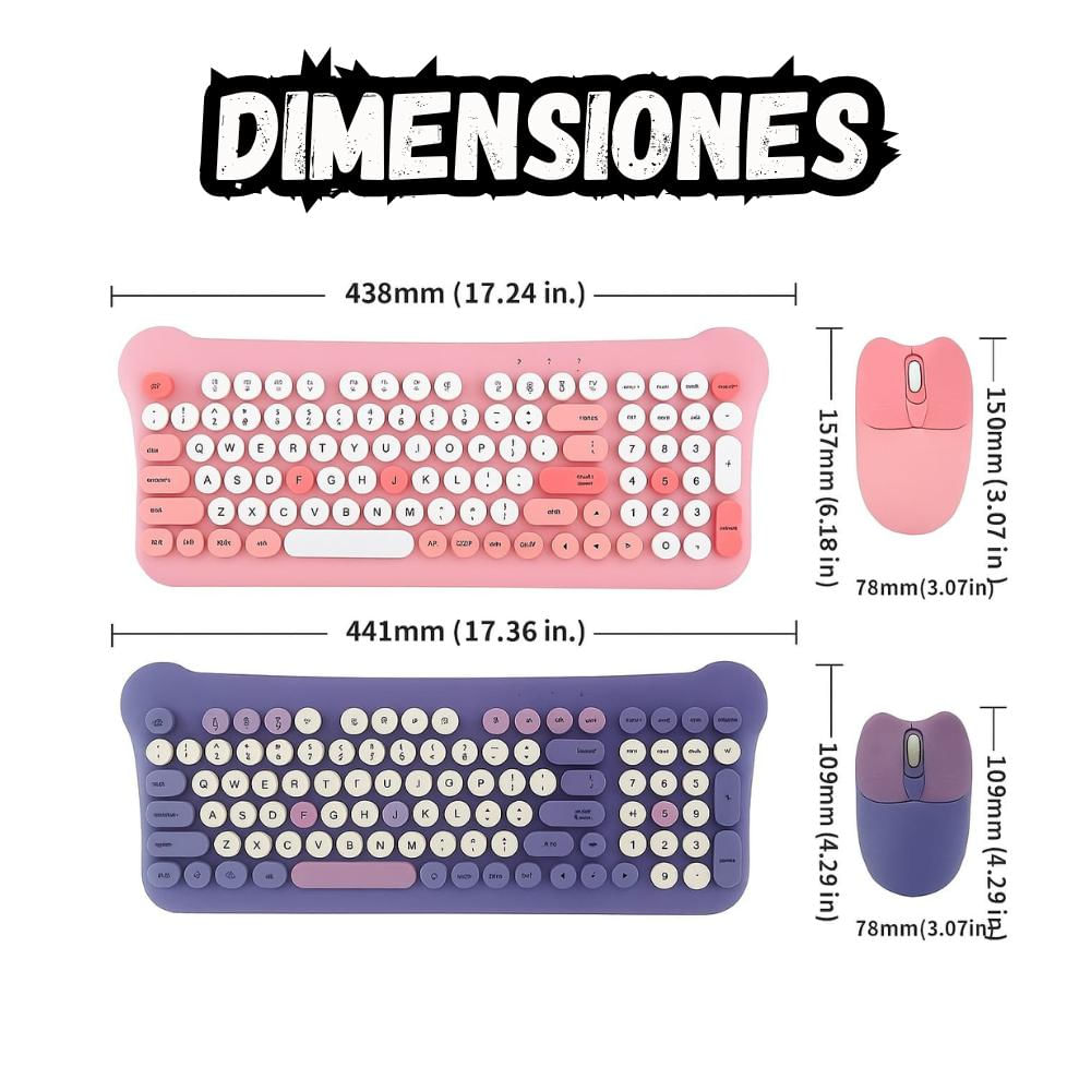 Combo Teclado Diseño Gato + Mouse Inalámbrico As 212 img #2