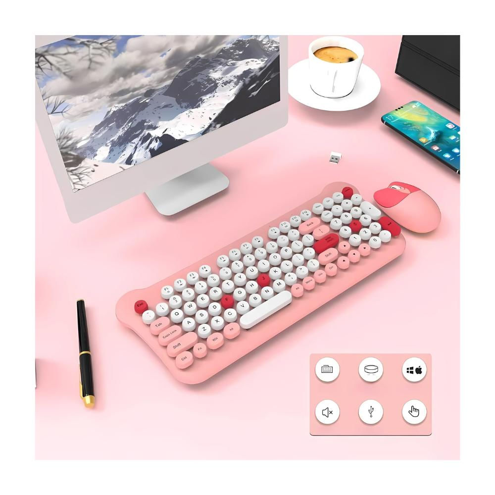 Combo Teclado Diseño Gato + Mouse Inalámbrico As 212 img #4