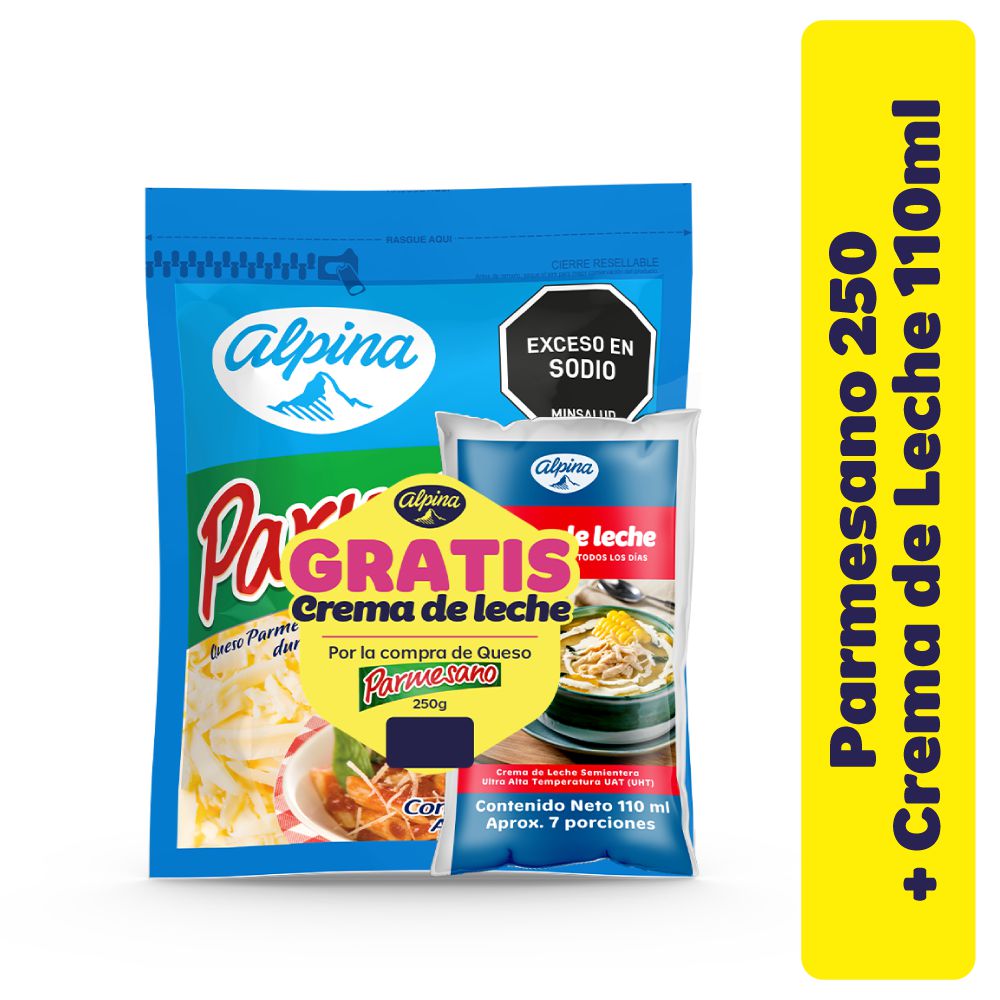 Queso parmesano ALPINA  + crema de leche (250  gr) img #1