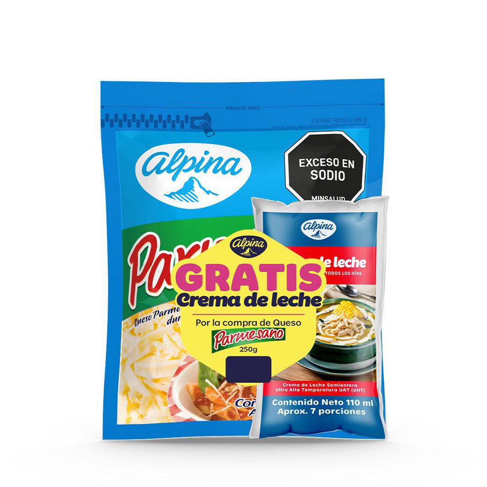 Queso parmesano ALPINA  + crema de leche (250  gr) img #2