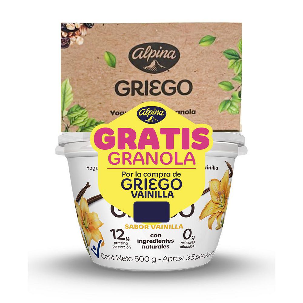 Yogurt griego ALPINA  + granola (500  gr) img #2