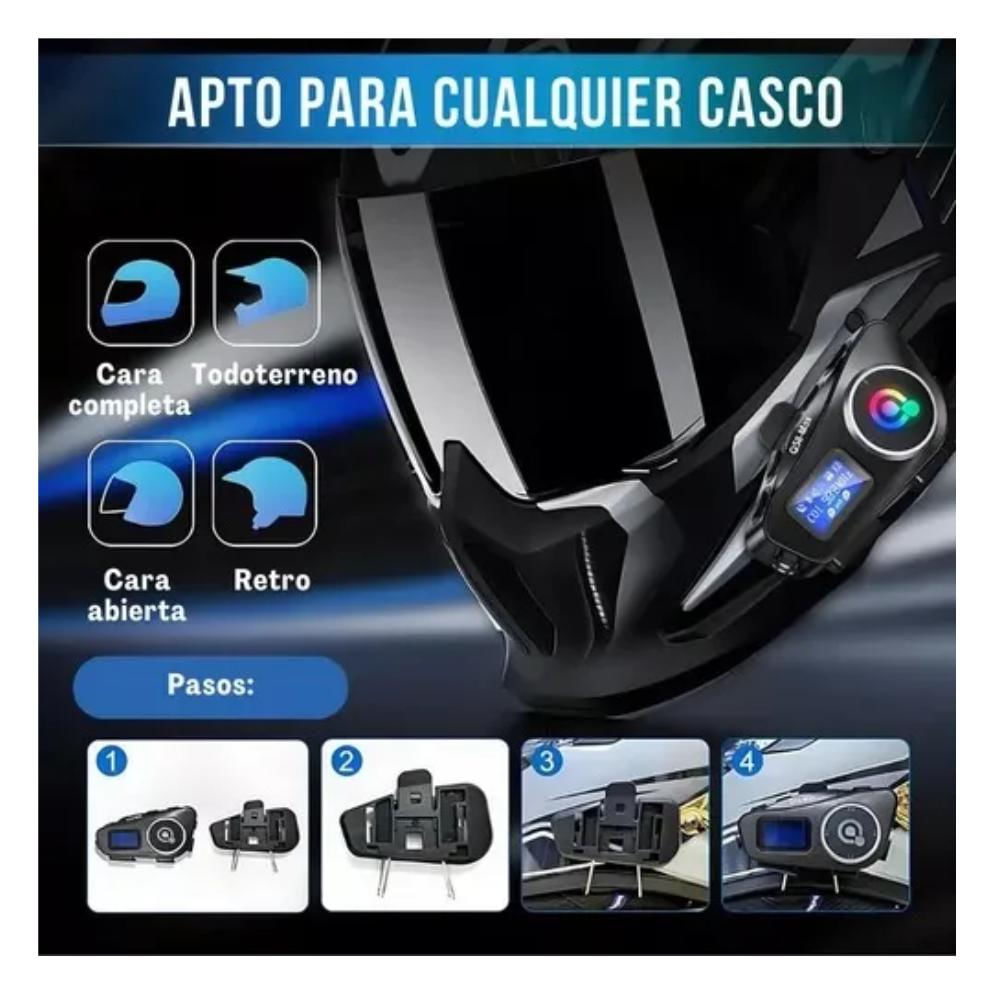 Intercomunicador Q58 Max Bluetooth Casco Moto Fm Música 25Hr img #4