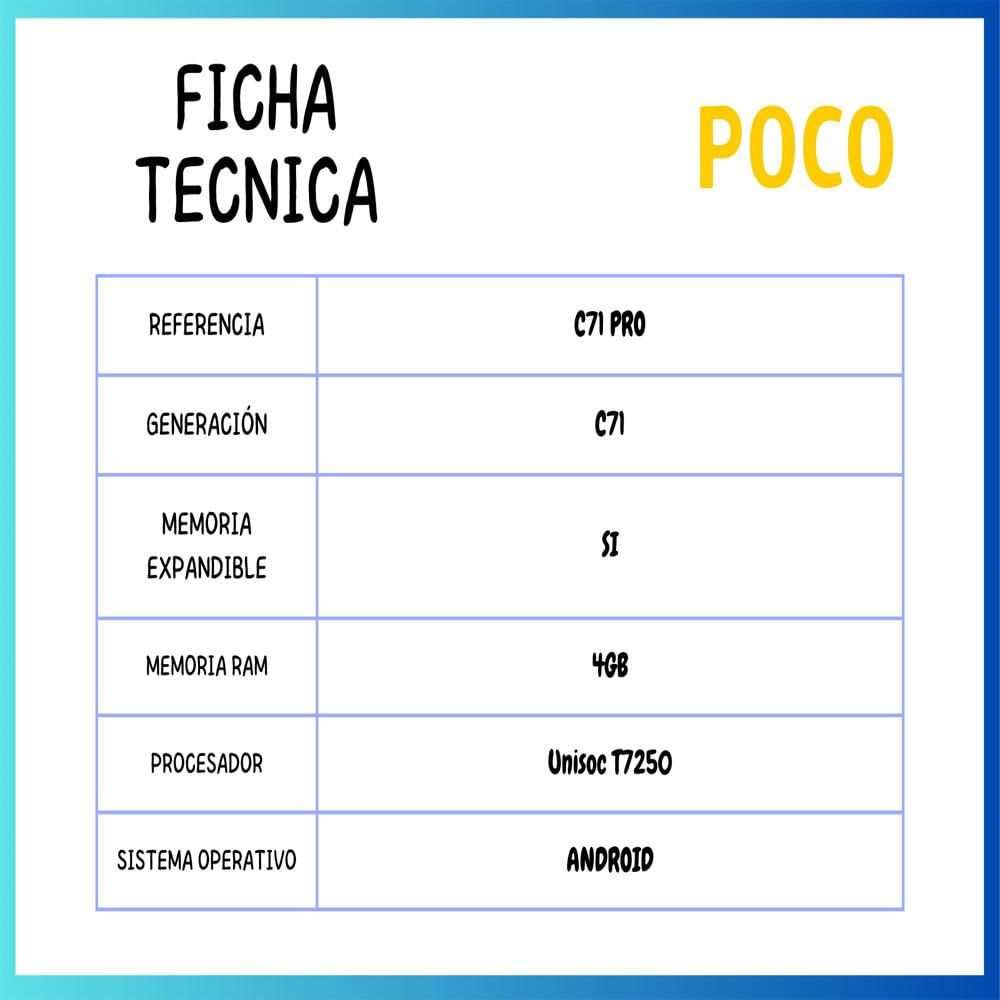 Celular Xiaomi Poco C71 4G 128Gb 4Gb Ram Azul img #4