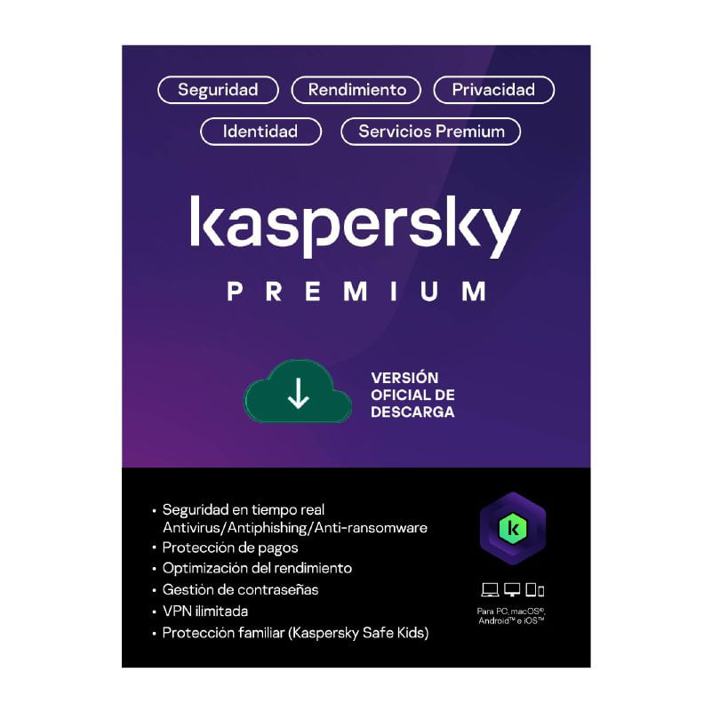 Antivirus Premium 2 años 1 Dispositivo KASPERSKY KL1047DDADS img #1