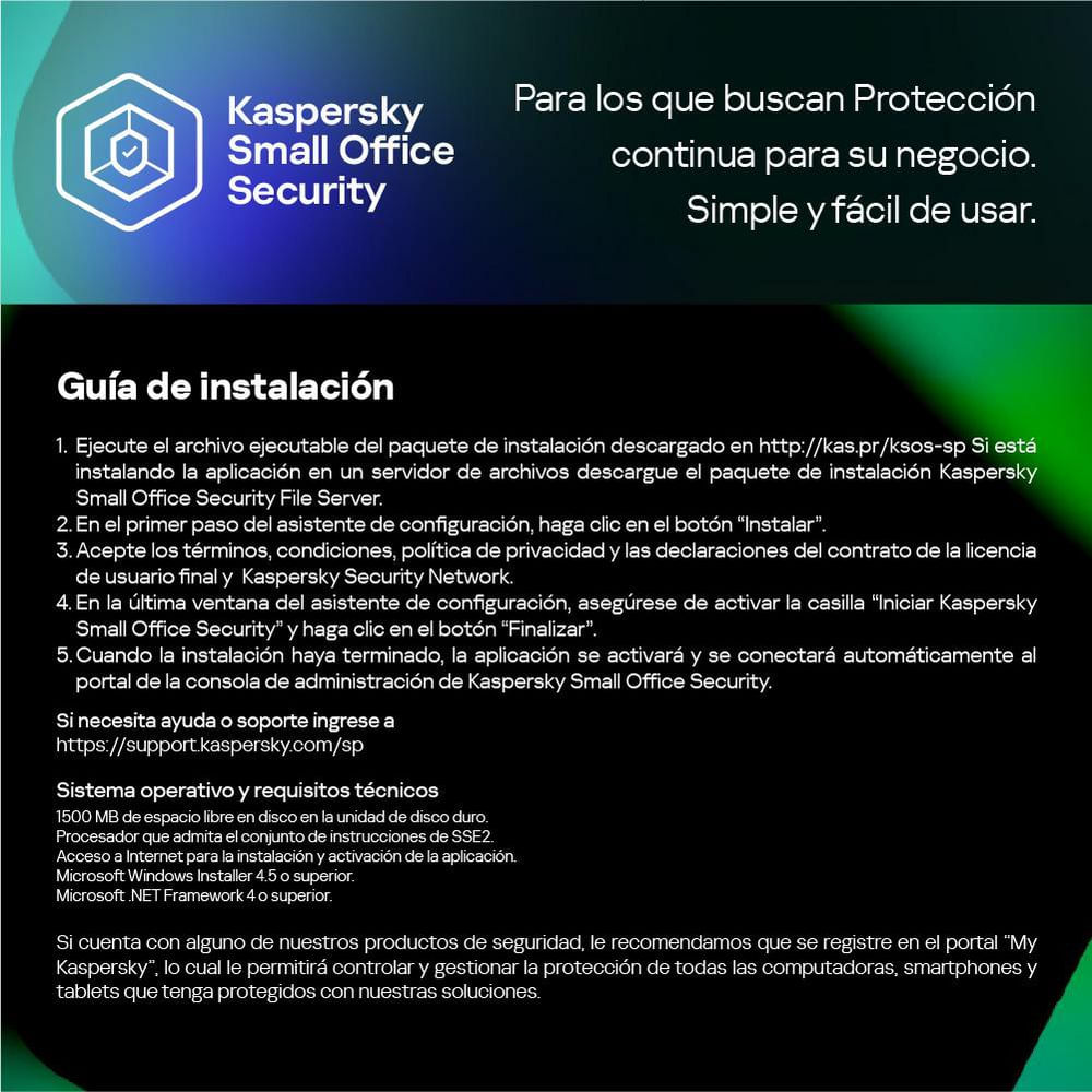 Antivirus Small Office 3 años 15 Dispositivos KASPERSKY Security KL4541DDMTS img #3