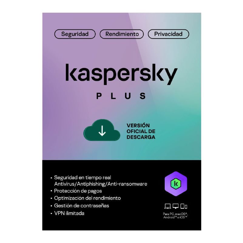 Antivirus Plus 2 años 3 Dispositivos KASPERSKY KL1042DDCDS img #1