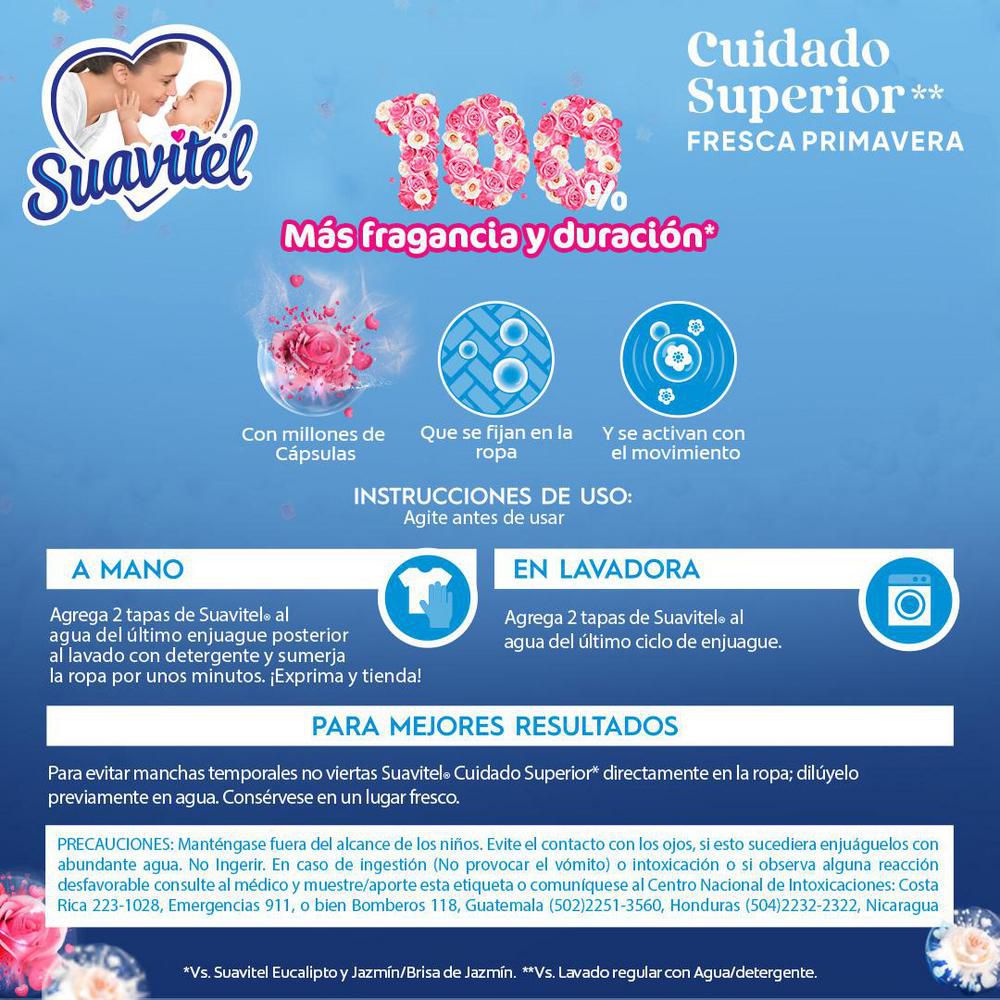Suavizante SUAVITEL Cuidado Superior Fresca Primavera (800  ml) img #8
