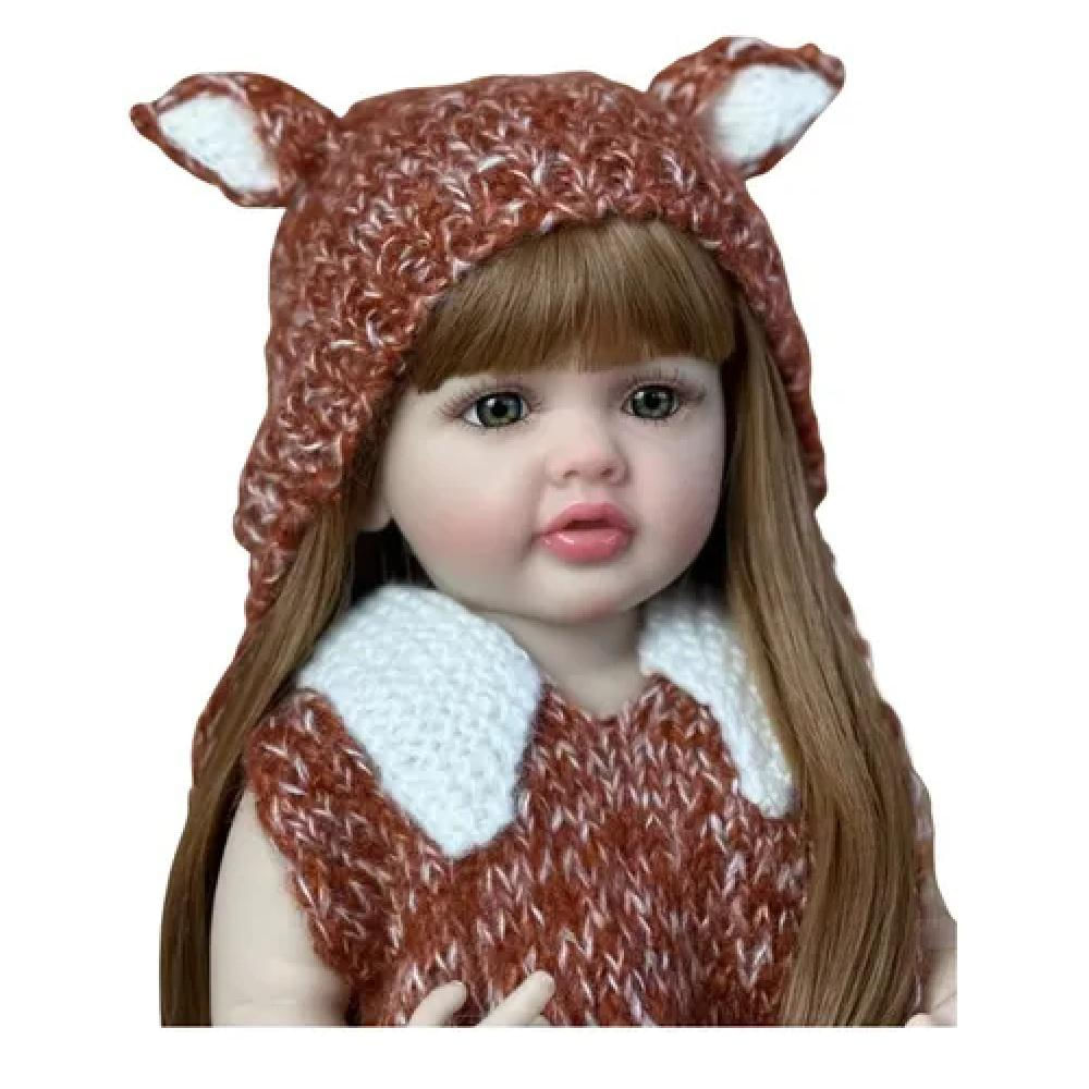 Muñeca Reborn Silicona Cabello Castaño María Jose img #1
