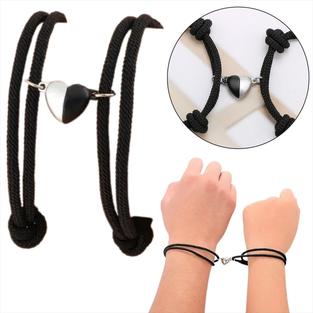 Pulseras De Amor Magnéticas Corazones Que Se Unen img #1
