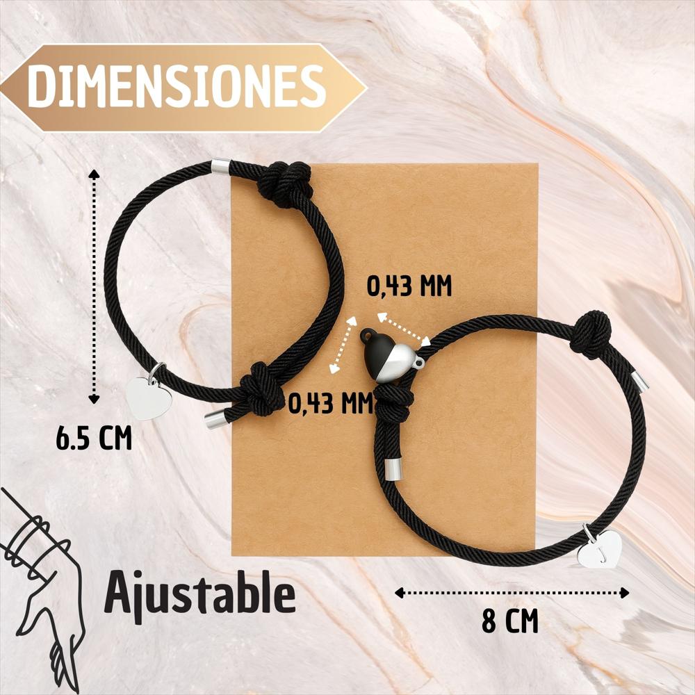 Pulseras De Amor Magnéticas Corazones Que Se Unen img #3