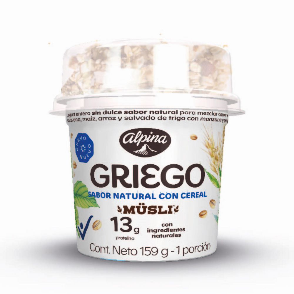 Yogurt griego  ALPINA sabor natural con cereal (159  ml) img #2