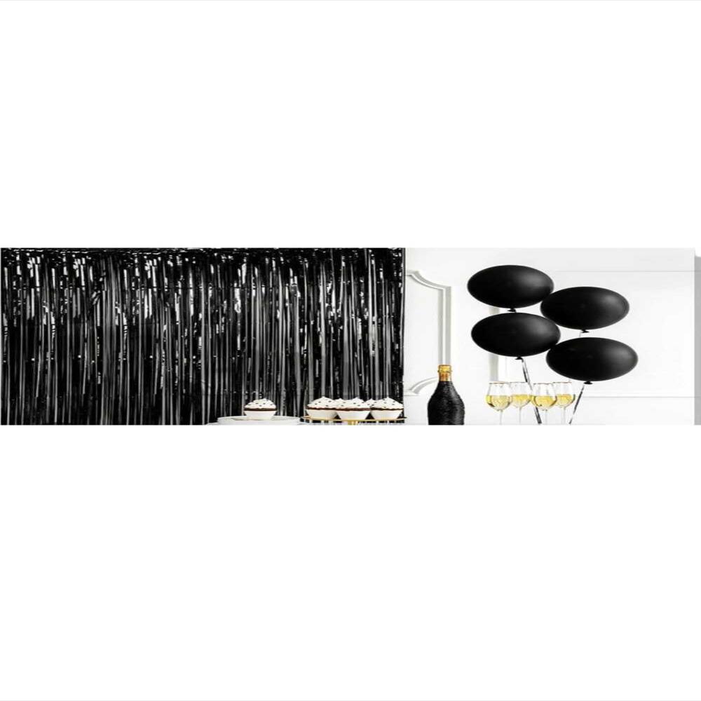 Cortina Negra De Flecos Para Decoraciones Sobrias Y Chic img #3