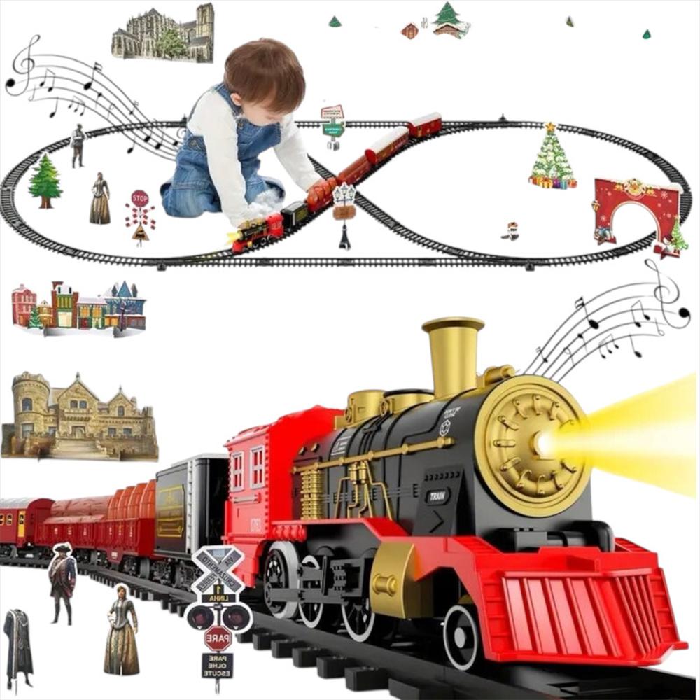 Tren Navideño Eléctrico Grande 210 Cm Con Vapor Y Luces img #2