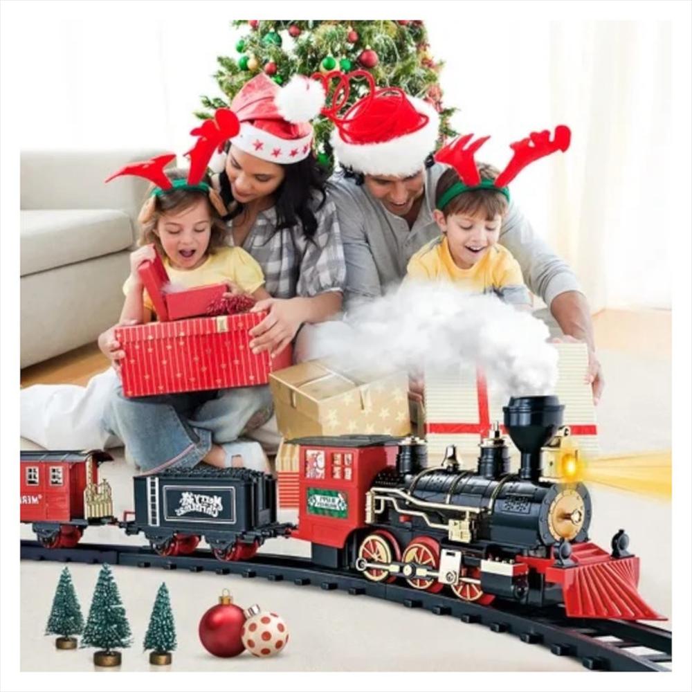 Tren Navideño Eléctrico Grande 210 Cm Con Vapor Y Luces img #3