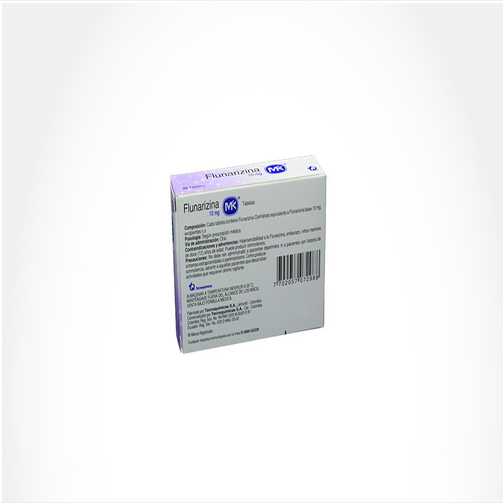 Flunarizina Mk Flunarizina Clorhidrato 10Mg Tab Oral Caj 20 Tab 1 U img #2